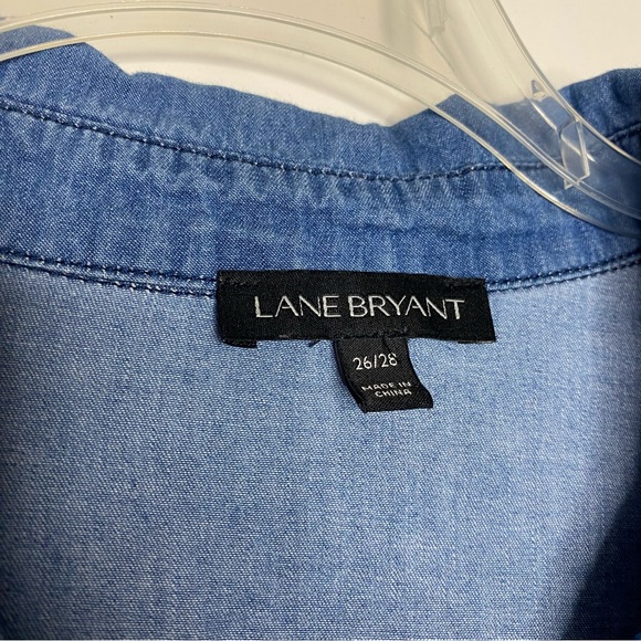 Lane Bryant Ombre Button Down Shirt 26/28 Blue - Picture 3 of 6